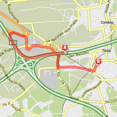 Mappa del Percorso dall'Autostrada A16